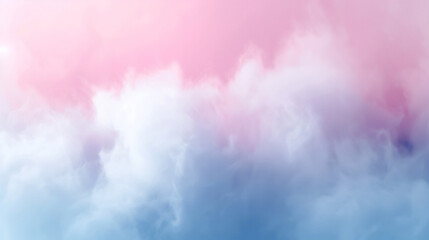 Abstract background with pink and blue gradient fluffy clouds