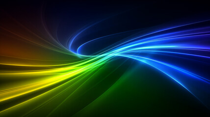 Abstract colorful digital wave black background of blue and green