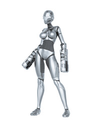 bot girl is standing up