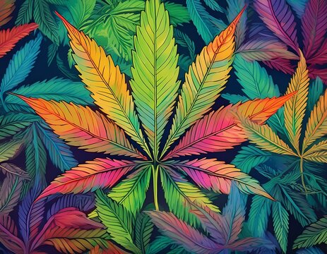 ilustraci&oacute;n de planta de mariguana (20)