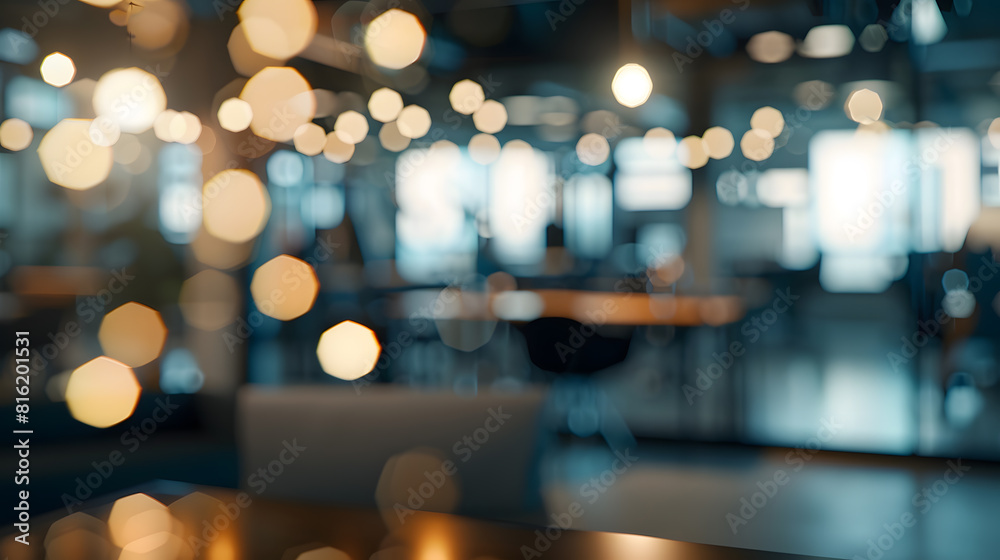 Aufkleber Business office without people with blurred bokeh background : Generative AI