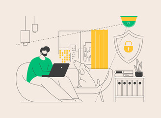 Indoor security system abstract concept vector illustration.