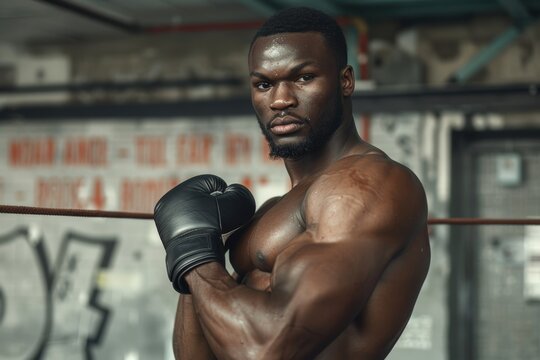 Health and Fitness Magazine Cover Showcasing a Boxer for a Wellness Campaign