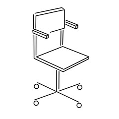 isolated linear piece of furniture chair in vector. interior icon for poster sticker design logo