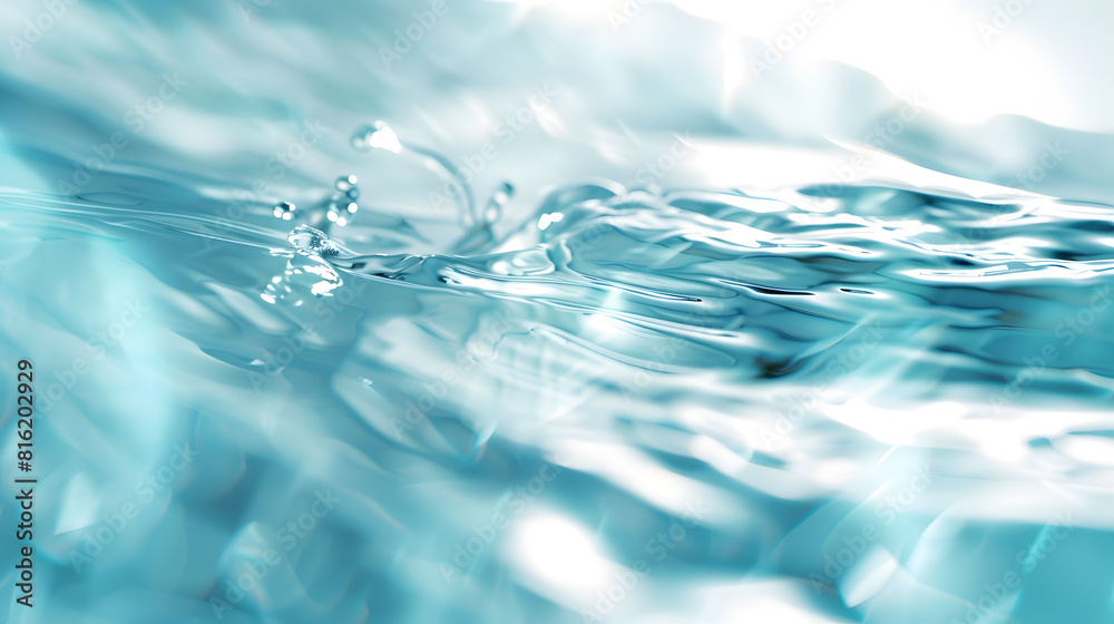 Aufkleber Blurred defocused water texture overlay effect for photo and mockups Organic drop diagonal shadow and light caustic effect on a white wall Shadows for natural light effects : Generative AI
