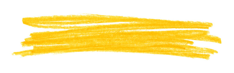 Hand drawn scrawl sketch line brushstroke hatching. Yellow Pen, pencil, pastel texture art grunge texture on white background.