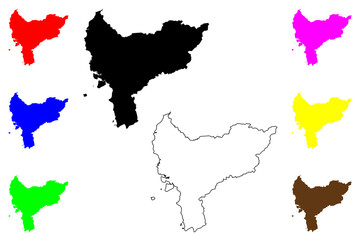 West Kalimantan (Subdivisions of Indonesia, Provinces of Indonesia) map vector illustration, scribble sketch West Kalimantan map