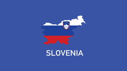 Slovenia Flag Map Teams European Nations 2024 Abstract Countries European Germany Football Symbol Logo Design Vector Illustration