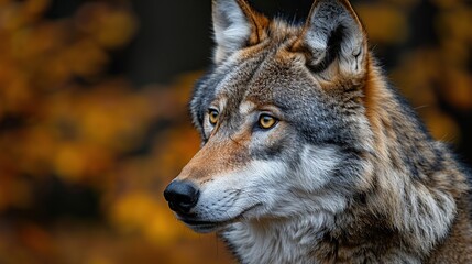 Fototapeta premium wolf stock photo wolf watching
