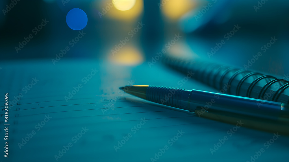 Aufkleber pen on a notebook : generative ai