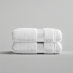 Two white towels elegantly stacked on top of one another