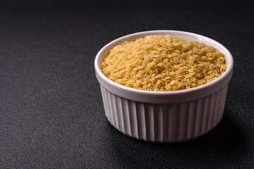 Raw stelline pasta from durum wheat with salt and spices