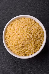 Raw stelline pasta from durum wheat with salt and spices