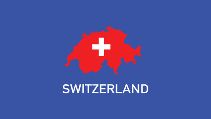 Switzerland Flag Map Teams European Nations 2024 Abstract Countries European Germany Football Symbol Logo Design Vector Illustration