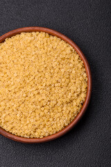 Raw stelline pasta from durum wheat with salt and spices