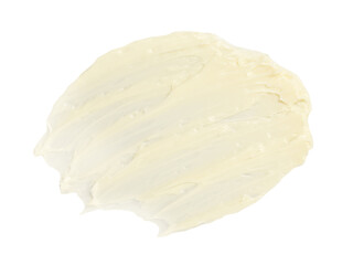 Tasty butter on white background, top view