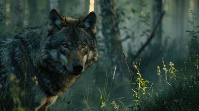 German woodland s wolf
