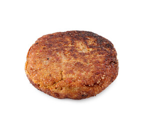 Tasty fried vegetarian cutlet isolated on white