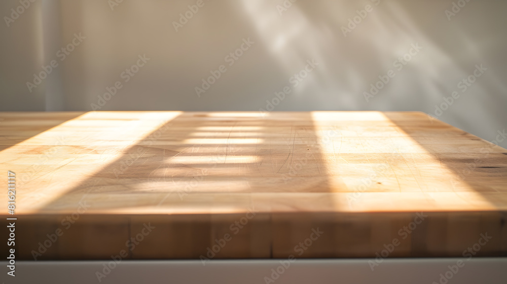 Poster wooden board empty table background kitchen background : generative ai