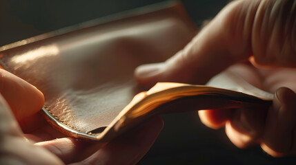 Hands holding an empty wallet : Generative AI