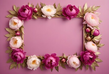 Frame made of beautiful flowers of different matellic colours on transparent background a concept summer flowers