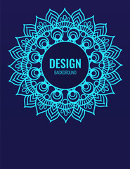 Fototapeta premium vector mandala blue background. beautiful flower. A symbol of life and health. Invitation, wedding card, magic symbol.