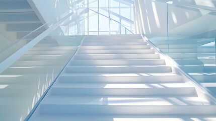Interior of stylish modern house staircase view : Generative AI