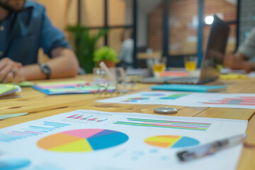 Fototapeta premium Planning, analyzing investments, engaging with businesspeople, and offering advice