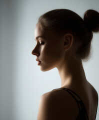 Fototapeta premium portrait of a woman ballet, isolated white background 