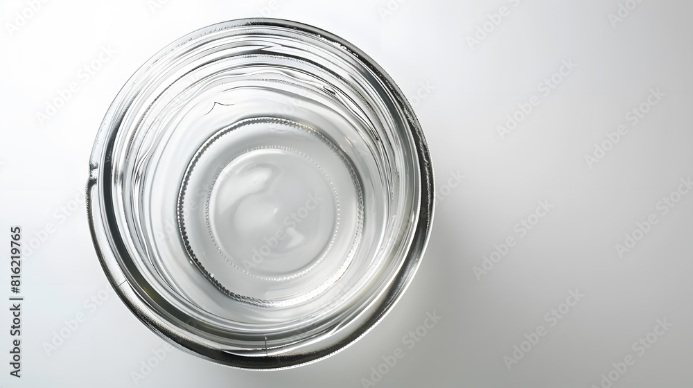 Poster An empty open glass jar Isolated on a white background top view : Generative AI