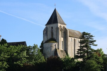 Fototapeta premium L'église Saint Cyran, vue de l'extérieur, ville de Le Blanc, département de l'Indre, France