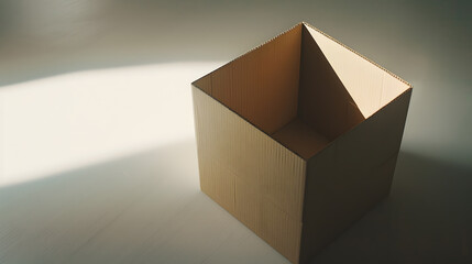 small empty light brown cardboard box : Generative AI
