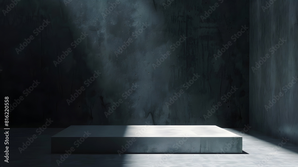 Fototapete dark concrete wall and floor background three dimensional room for mock up or product display : gene