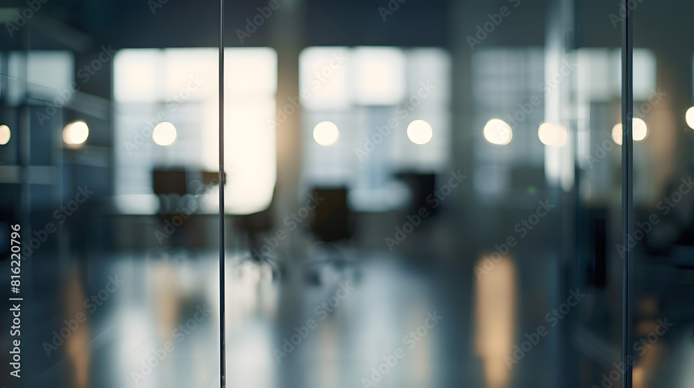 Poster On the blurred background of the empty office room : Generative AI