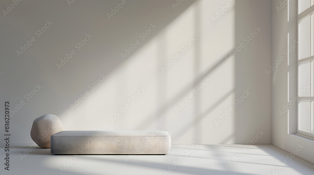 Aufkleber minimalist room with shadow overlay : generative ai