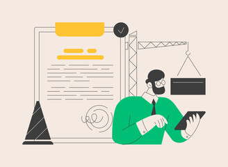 Building permit abstract concept vector illustration.