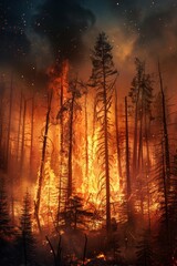 Fire in the forest Generative AI