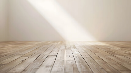 Empty room background with wooden floor : Generative AI