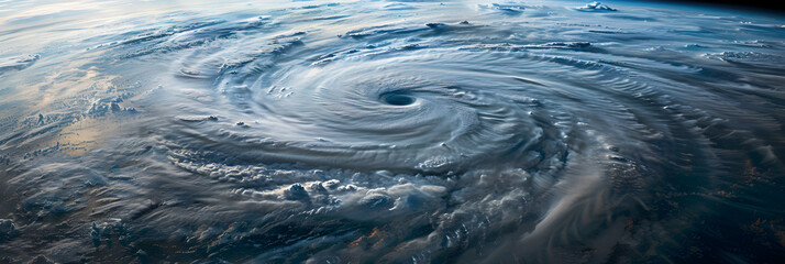 Aerial View of a Formidable Waterbound Hurricane Approaching Land