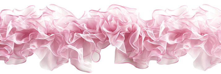 Soft pink ruffle fabric texture, ideal for delicate and romantic design themes