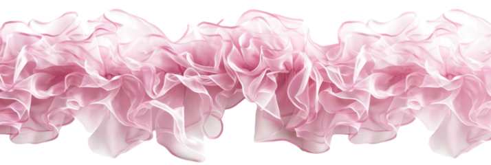 Soft pink ruffle fabric texture, ideal for delicate and romantic design themes