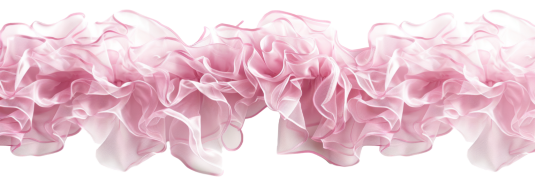 Soft pink ruffle fabric texture, ideal for delicate and romantic design themes