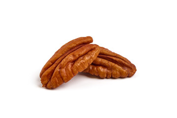 Pecan nuts, isolated on white background