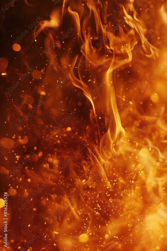 Canvas Prints the image is of a fire with a lot of smoke and sparks