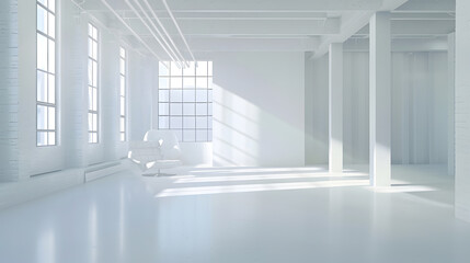 Obraz premium sunny white loft : Generative AI
