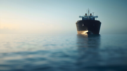 Empty Cargo Ship Near the Mediterranean Coast : Generative AI