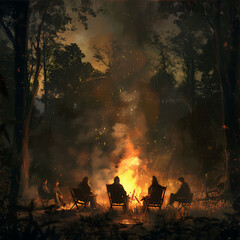 campfire in the forest