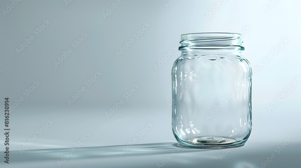 Poster Close empty glass jar for food and canned food with clipping path : Generative AI