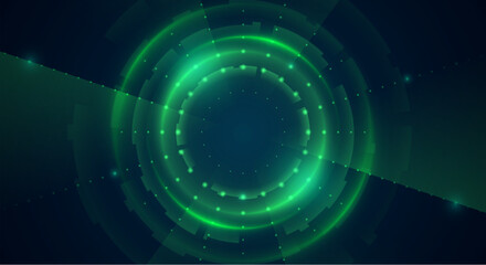 Futuristic Green High Tech Cyber Tunnel