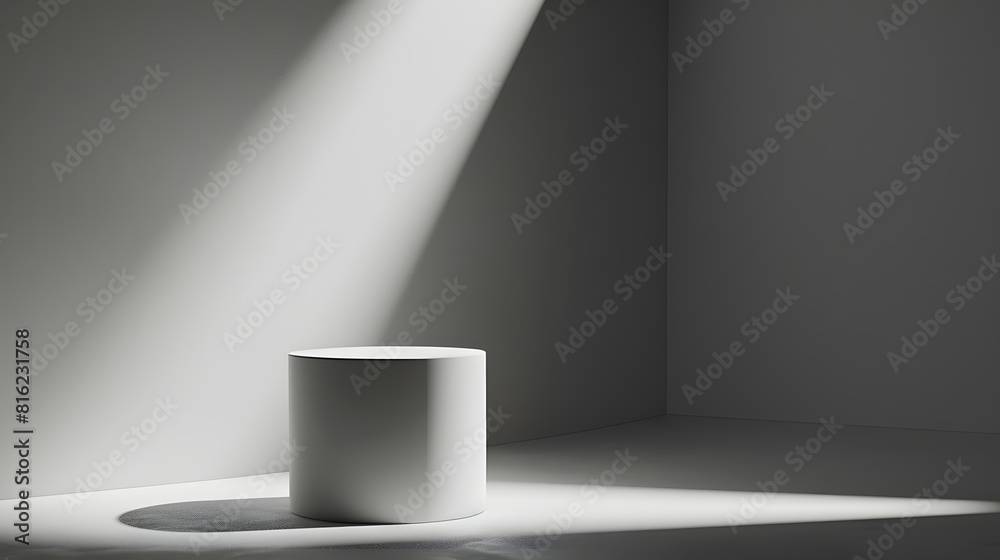 Poster Gray background for product presentation with beautiful lights and shadows : Generative AI